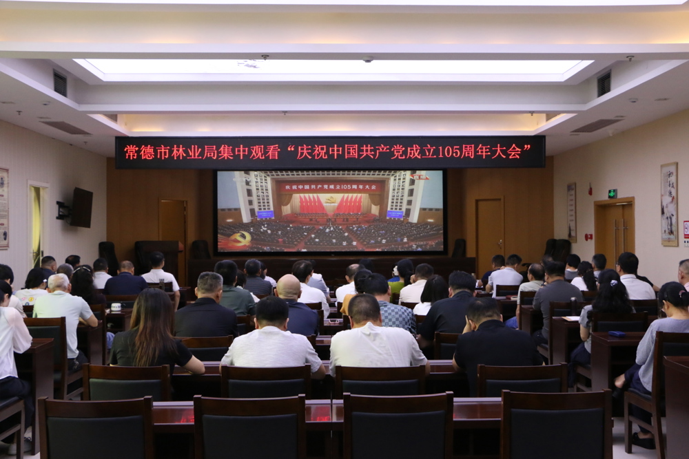 观盛会凝心铸魂 深研学固本强基--常德市林业局组织集中收看“庆祝中国共产党成立105周年大会”并开展专题学习